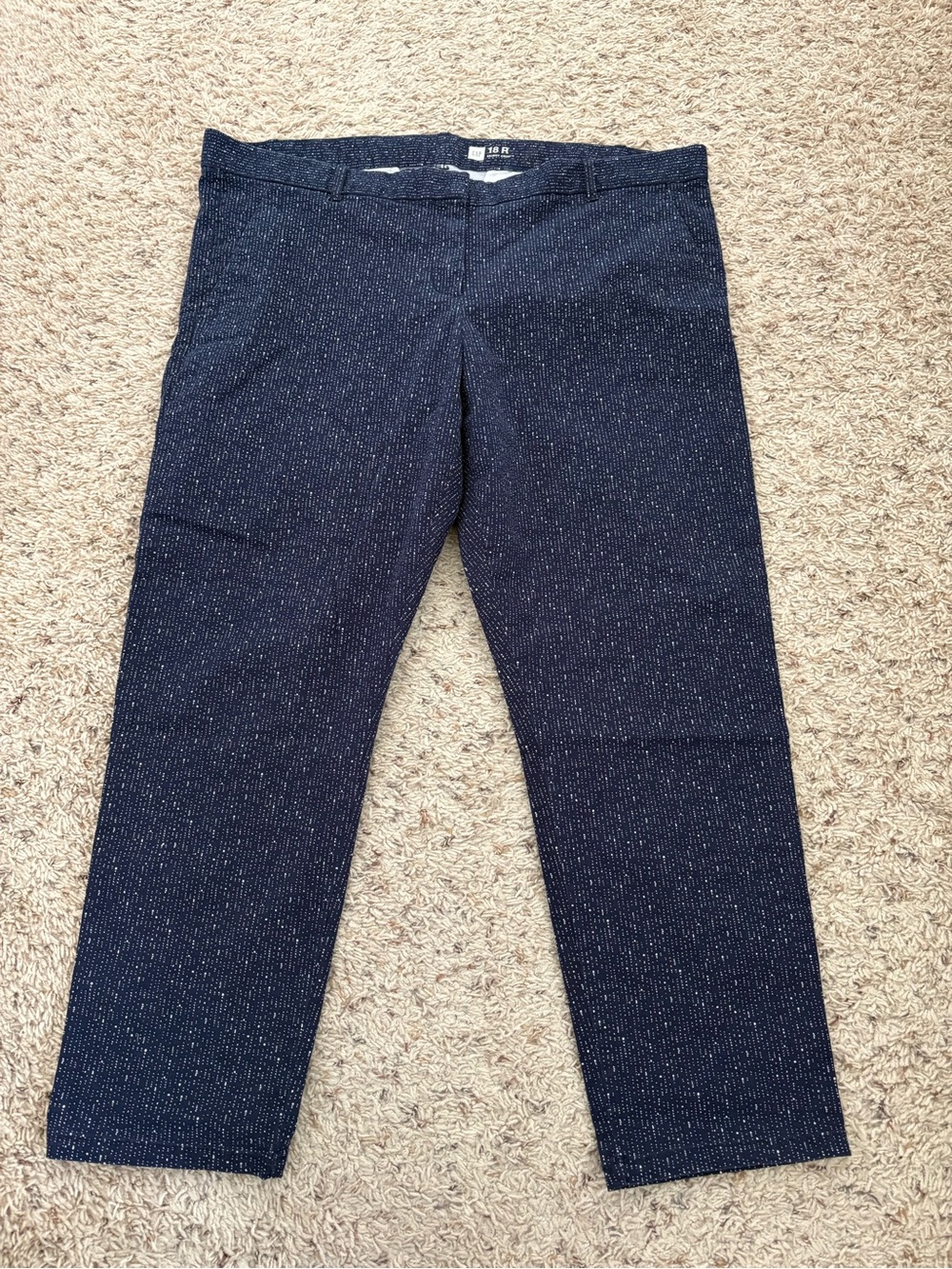 GAP 18R Skinny Stretch Crop Navy & White Ankle Pants, Office Casual Career